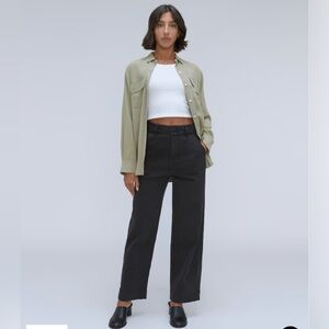 Everlane The Organic Wide-Leg Pant Size 2 Black NWOT Washed